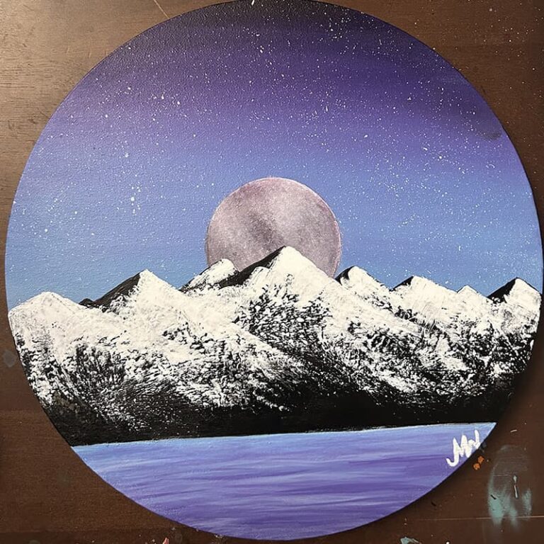 Circle Mountains with Moon