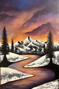 Orange Mountains with River