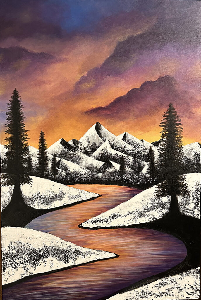 Orange Mountains with River